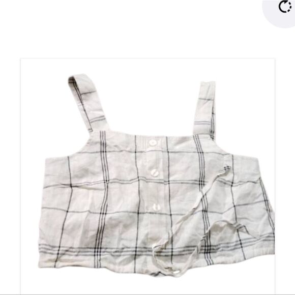 A New day Cream/ Black Plaid Crop Top , Nwt - Picture 1 of 3